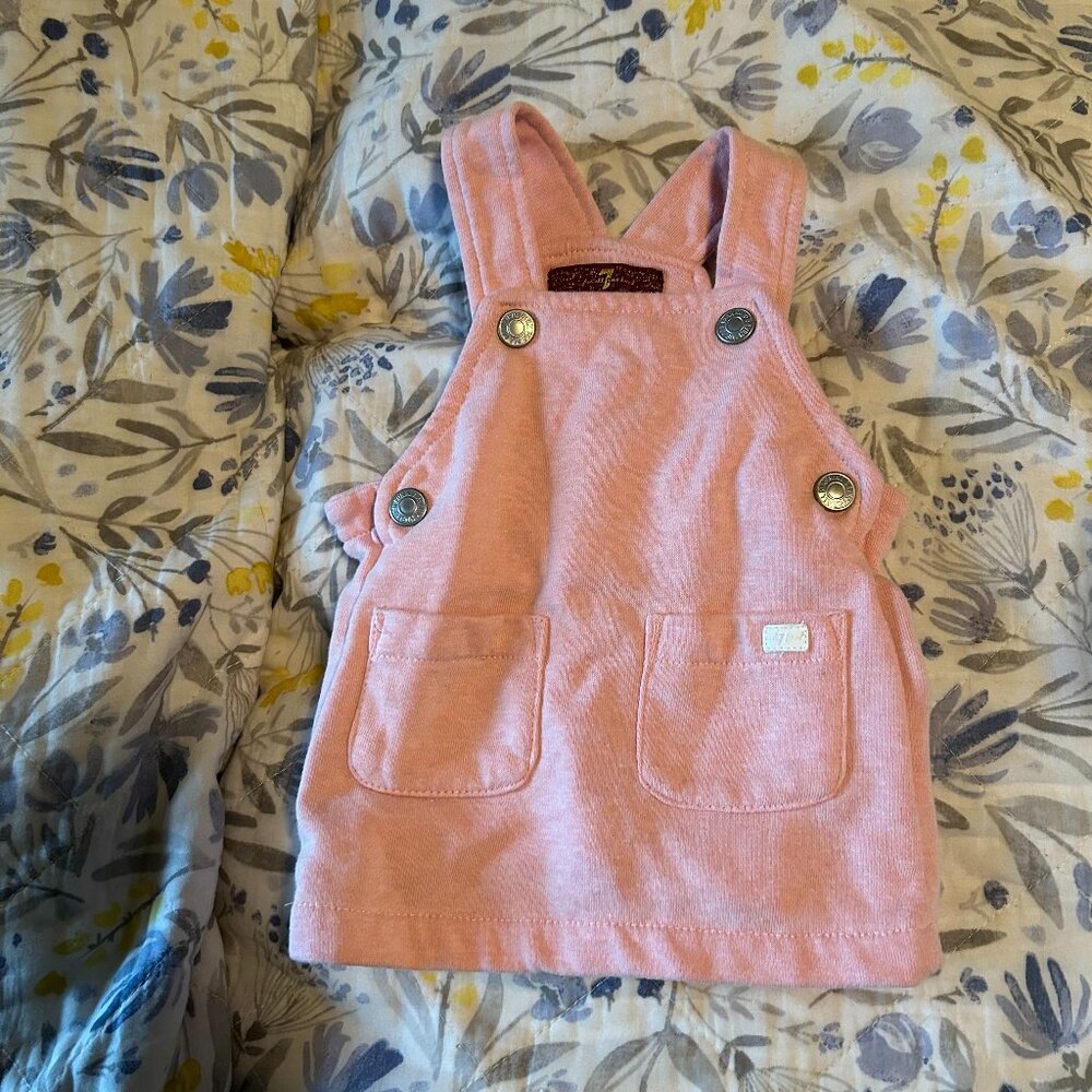 0-3mo Size Dresses and Overalls (4 total included in bundle)